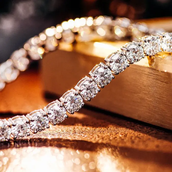2-10mm DVVS1 Pass Diamond Test Round Cut Moissanite Tennis Bracelet White Gold Plated 925 Silver Jewelry for Women 2
