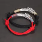 Handwoven 999 Sterling Silver Charm Lucky Red String Bracelet Dragon Men and Women's Jewelry 2
