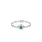 BELLUX 925 Silver Synthetic Zircon Bracelet Green Chalcedony Lucky Buckle Full Diamond Fashion Bracelet 5