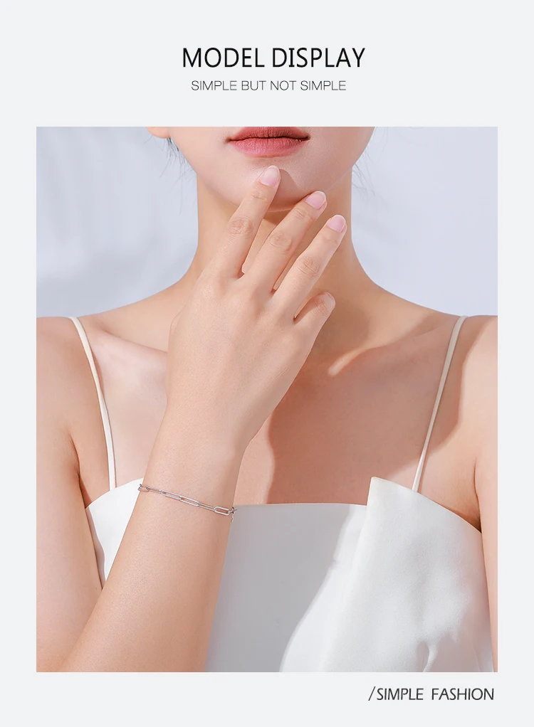925 Sterling Silver Simple Hollow Out Geometric Bracelets for Women Trendy Chain Bracelets Party Accessories Fine Jewelry