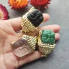 Smiling Buddha Head Pendant, Religious Buddhism Charm,Crystal Buddha, Buddha Amulet Lucky Necklace Making 3
