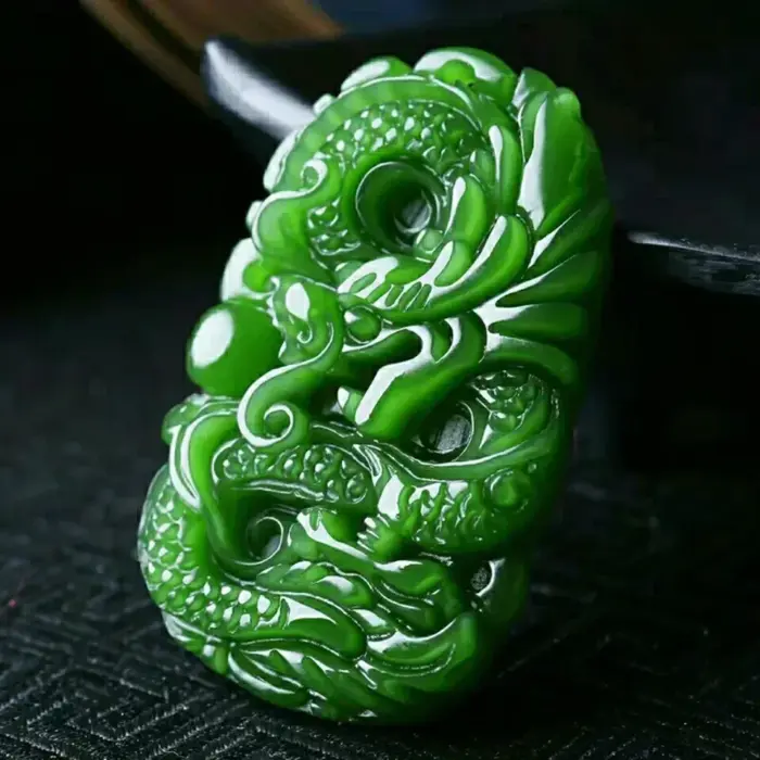 Green Natural Hetian Jade Dragon Pendant Jasper Necklace Carved Chinese Jadeite Jewelry Charm Amulet Lucky Gifts for Women Men 5 Green Natural Hetian Jade Dragon Pendant Jasper Necklace Carved Chinese Jadeite Jewelry Charm Amulet Lucky Gifts for Women Men 5