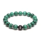 Natural Malachite Beads Bracelet Lotus Meditation Sandalwood Bead 925 Sterling Silver Accessories Jewelry for Men and Women 2