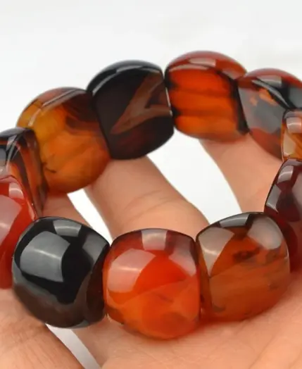 Natural Silk Wrapped Agate Bracelet Men's and Women's National Style Versatile Hand String Jewelry 1