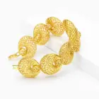 IVOG New Product Hollow Design Cuff Bangle For Women 18K Gold Plated Hollow Balls Chain Bracelet Fashionable Jewelry 3