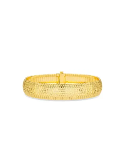 Bellux 925 Silver Gold Plated Synthetic Zircon Bracelet Shimmering Wide Edition Bracelet for Women's Jewelry 1