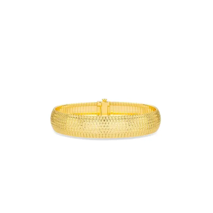 Bellux 925 Silver Gold Plated Synthetic Zircon Bracelet Shimmering Wide Edition Bracelet for Women's Jewelry 1