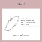 Ailmay 100% 925 Sterling Silver Lovely Bow-Knot Bracelets For Women Dazzling Clear CZ Cute Fine Jewelry Women Girl Gift 5
