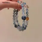 FORWELL Lucky Bracelets Blue Crystal Luxury Long Bracelets Vintage Hands Jewelry Bead String Bracelet for Women Exquisite 6
