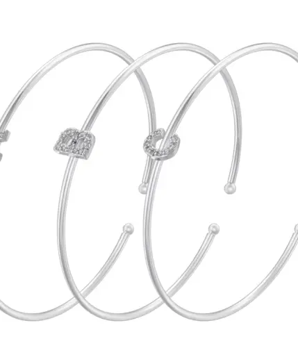 ZHUKOU 18K gold plated micro-set zirconia 26 letters A-Z simple unisex bracelet lucky letters bracelet silvery: VL519 1 ZHUKOU 18K gold plated micro-set zirconia 26 letters A-Z simple unisex bracelet lucky letters bracelet silvery: VL519 1