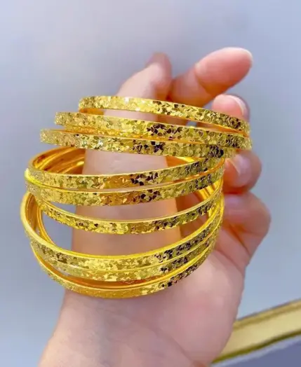 24k Gold Real 9999 Golden Broken Bingbing Bangles Flash Solid Bracelet Women’s Temperament Fine Jewelry Set Ring Bracelet 1 24k Gold Real 9999 Golden Broken Bingbing Bangles Flash Solid Bracelet Women's Temperament Fine Jewelry Set Ring Bracelet 1