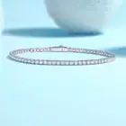JIUZUAN S925 Sterling Silver Moissanite Tennis Bracelet for Women Simple Row Design Elegant Sparkling Jewelry for Daily Wear 4