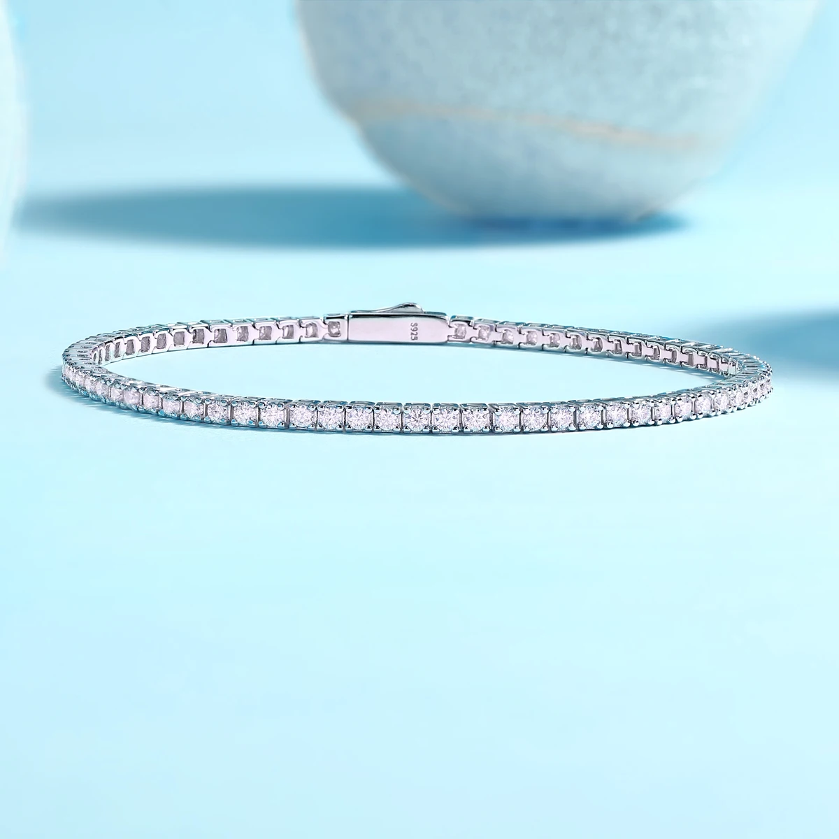 S925 Sterling Silver Moissanite Tennis Bracelet for Women Simple Row Design Elegant Sparkling Jewelry for Daily Wear