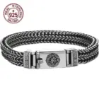 Factory Price 100% Real Solid S925 Silver Hand Woven Heavy Bracelet Men's Fashion Retro Bracelet Personality Vintage Jewelry 1