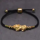 Lucky Red Rope Bracelets 999 Sterling Silver Pixiu Gold Color Tibetan Buddhist Knots Adjustable Charm Bracelet For Women Men 3