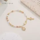 FanSibao Jewellery Women Virgin Mary Rosary Bead Cross Bracelet Charms Chain accessories 4