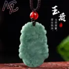 Green Myanmar Jadeite Chinese Zodiac Pendant Luxury Charm Gifts for Women Men Carved Amulet Real Jade Fashion Necklace 3