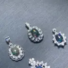 MANY STYLES Authentic Natural BLACK Opal Pendant Fine Jewelry Stones Wholesale Gift Lucky Jewelry 2