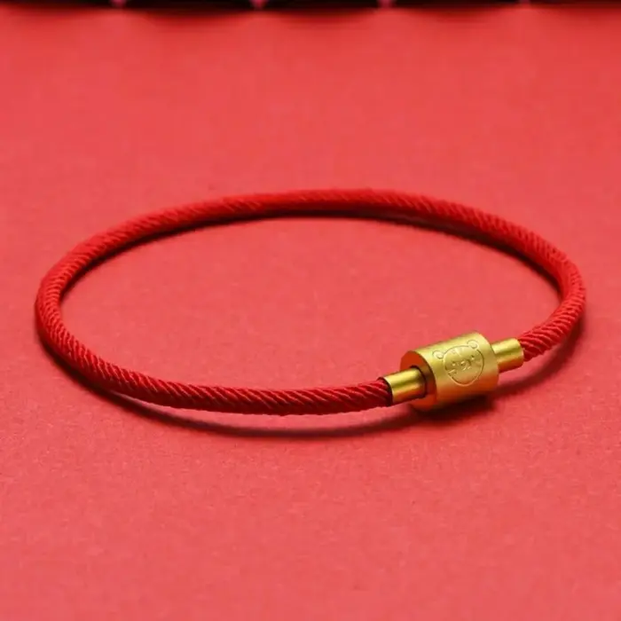 2025 New Snake Zodiac Red Rope Bracelet Fashion Brand Birth Year Hand Woven Men And Women Couple Plated Real 24K Gold Lucky Bead 2