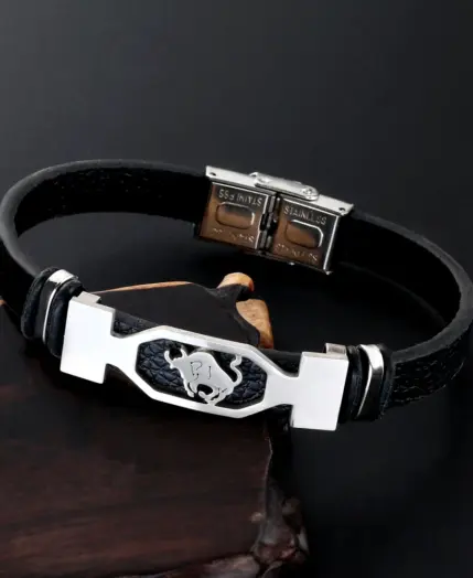 12 Constellation Stainless Steel Bracelet for Men Women's Signs of the Zodiac Bracelet black 5