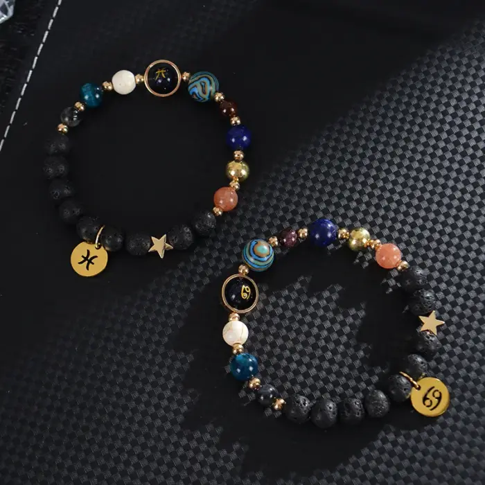 Zodiac Bracelets for Women 12 Constellations Crystal Stone Bracelet for Birthday Zodiac Gifts Constellation Charm Bracelet 3
