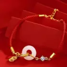 【A-Beautiful】Fashion Lucky Red Rope Snake Pendant Bracelet For Women Chinese Zodiac Snake Year Braided Bracelets New Year Gifts 2