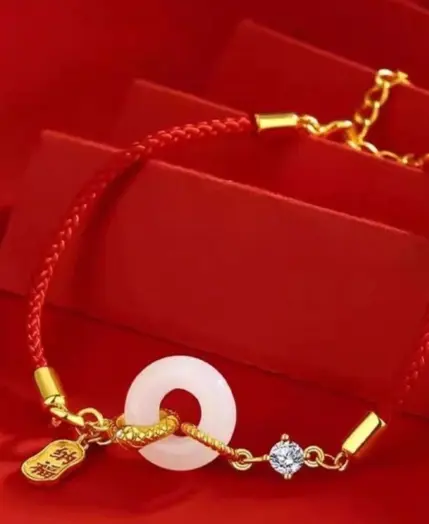 【A-Beautiful】Fashion Lucky Red Rope Snake Pendant Bracelet For Women Chinese Zodiac Snake Year Braided Bracelets New Year Gifts 2