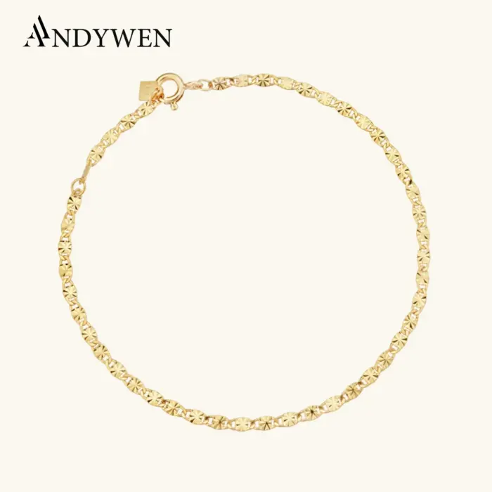 ANDYWEN 2020 New 925 Sterling Silver Gold Wave Locker Chain Bracelet Women Luxury Jewelry 2021 Women Wedding Rock Punk Bangle 1