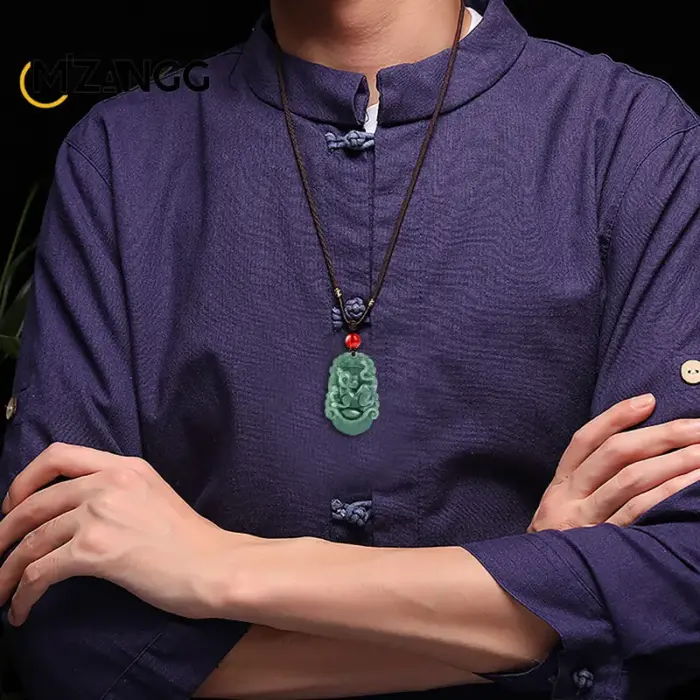 Natural A Goods Jadeite Twelve Chinese Zodiac Rat Tiger Pendant Jewelry Hand-carved Custom Mascot Jewelry Jade Necklace Gift 6