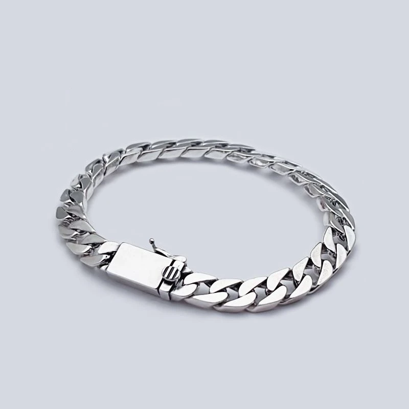 Real Solid S925 Sterling Silver Bracelet For Men Women Punk Couple Jewelry Authentic S925 Silver Bracelet Certified Jewelry
