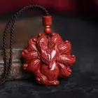Classic Chinese Style Natural Red Organic Cinnabar Fox Pendant Necklace Lucky Amulet Jewelry Accessories Free Shipping Everythin 1