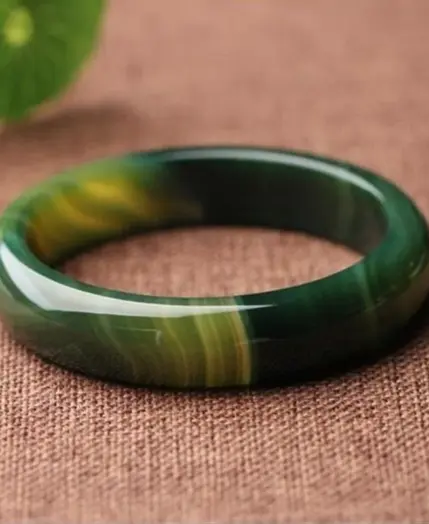 New Natural Agate Flat Bar Bracelet, Classic Retro Versatile Jewelry 1