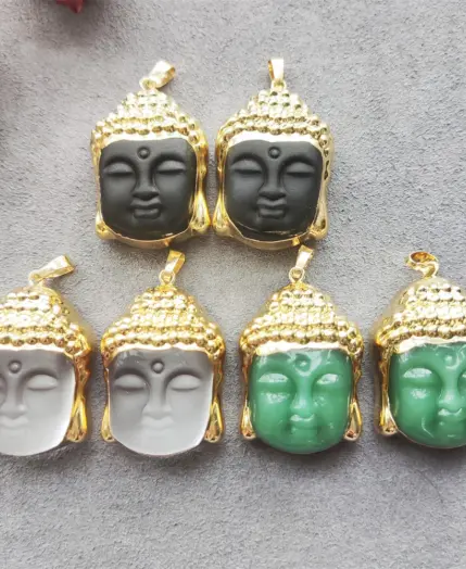 Smiling Buddha Head Pendant, Religious Buddhism Charm,Crystal Buddha, Buddha Amulet Lucky Necklace Making 1 Smiling Buddha Head Pendant, Religious Buddhism Charm,Crystal Buddha, Buddha Amulet Lucky Necklace Making 1