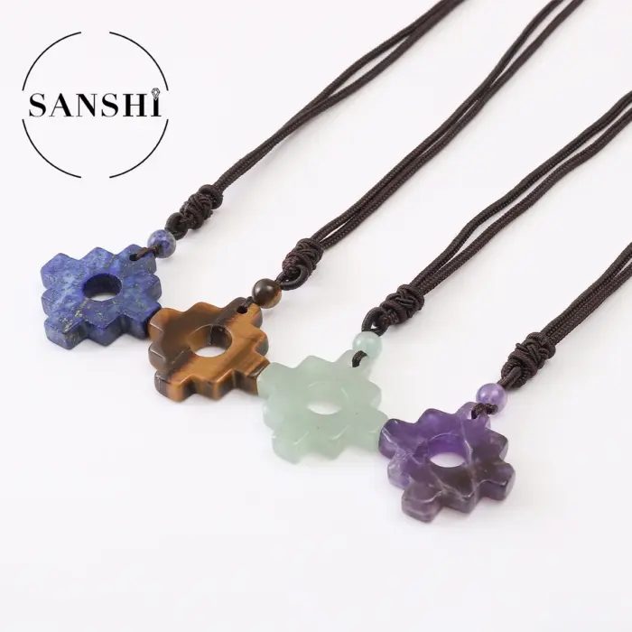 natural stone Chinese knot Quartz crystal Turquoises Agates aventurine necklace pendant Jewelry necklace for Women men gift 1 natural stone Chinese knot Quartz crystal Turquoises Agates aventurine necklace pendant Jewelry necklace for Women men gift 1