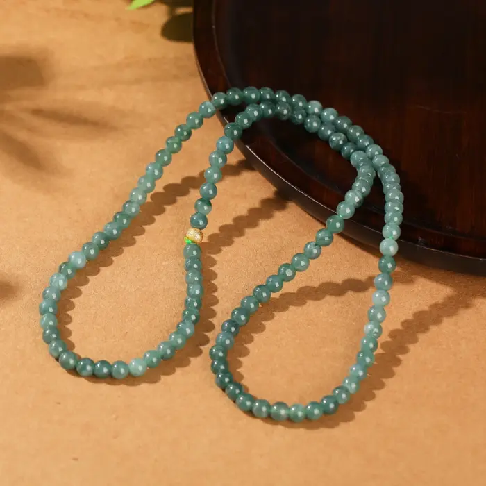JD Natural Stone Guatemala Jadeite Buddha Bead Multi-Layer Bracelets Women Vintage All Match Yoga Meditation Elastic Necklaces 6