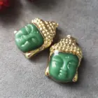 Smiling Buddha Head Pendant, Religious Buddhism Charm,Crystal Buddha, Buddha Amulet Lucky Necklace Making 5