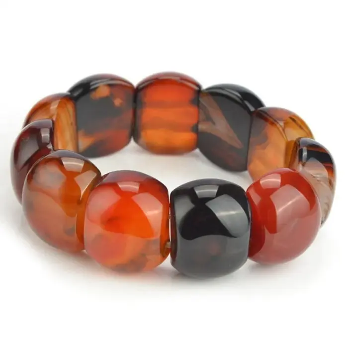 Natural Silk Wrapped Agate Bracelet Men's and Women's National Style Versatile Hand String Jewelry 6