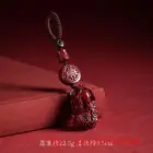 Customized Cinnabar Lotus Pixiu Key Chain Organic Jewellery Carved Fashion Chinese Charm Gifts Amulet Bag Buckle Pendant Red 2