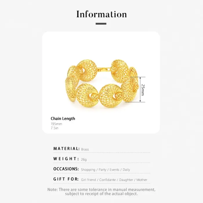IVOG New Product Hollow Design Cuff Bangle For Women 18K Gold Plated Hollow Balls Chain Bracelet Fashionable Jewelry 4 IVOG New Product Hollow Design Cuff Bangle For Women 18K Gold Plated Hollow Balls Chain Bracelet Fashionable Jewelry 4