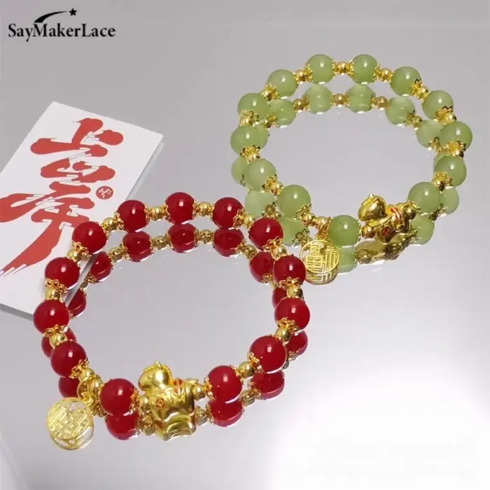 Chinese Style Zodiac Horse Bracelet For Women Men Life Year Amulet Lucky Beads Blessing Bracelet Friendship Couple Jewelry Gift 2