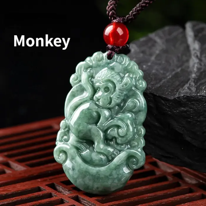 Natural A Goods Jadeite Twelve Chinese Zodiac Rat Tiger Pendant Jewelry Hand-carved Custom Mascot Jewelry Jade Necklace Gift 5