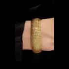 Bellux 925 Silver Gold Plated Synthetic Zircon Bracelet Shimmering Wide Edition Bracelet for Women's Jewelry 3