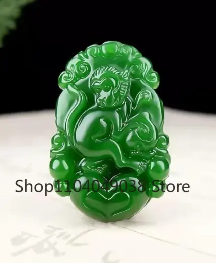 Natural Chinese White Jade Zodiac Pendant Spinach Green Jasper Twelve Zodiac Rat Ox Monkey Jewelry Accessories Lucky Amulet Gift 3