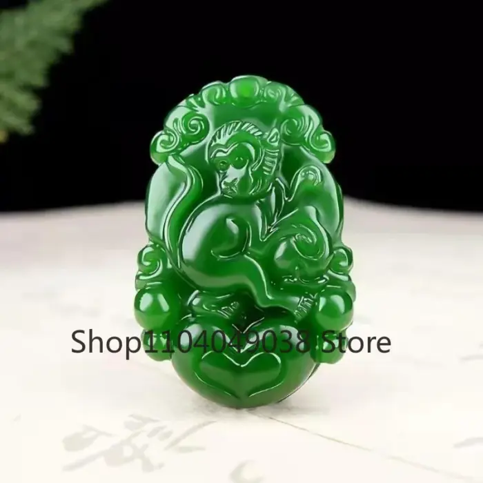 Natural Chinese White Jade Zodiac Pendant Spinach Green Jasper Twelve Zodiac Rat Ox Monkey Jewelry Accessories Lucky Amulet Gift 3