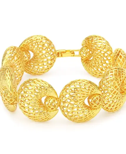 IVOG New Product Hollow Design Cuff Bangle For Women 18K Gold Plated Hollow Balls Chain Bracelet Fashionable Jewelry 1 IVOG New Product Hollow Design Cuff Bangle For Women 18K Gold Plated Hollow Balls Chain Bracelet Fashionable Jewelry 1