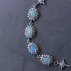ITSMOS Natural Blue Green Opal Silver Bracelet Lucky wheel Pendant Swing Charm Bangle Classic Jewelry for women special Gift 6