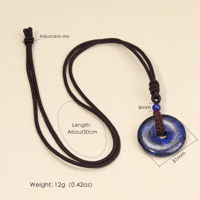 Men's Necklace Natural Gemstone Necklace Pendant China Knot Adjustable Best Gift Jewelry Chinese Culture Factory Direct Sale 3