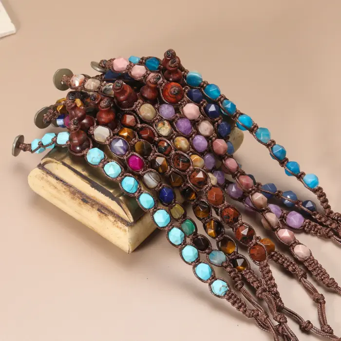 Natural Stone Handwoven Adjustable Bracelet Auspicious Lucky Fashion Jewelry Bracelet For Women Men Friendship Jewelry Gifts 6 Natural Stone Handwoven Adjustable Bracelet Auspicious Lucky Fashion Jewelry Bracelet For Women Men Friendship Jewelry Gifts 6