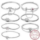 925 Sterling Silver Personalized Simple Love Heart Claw Bracelet DIY Bead Making Fit Original Bracelets Fine Jewelry Gift 1