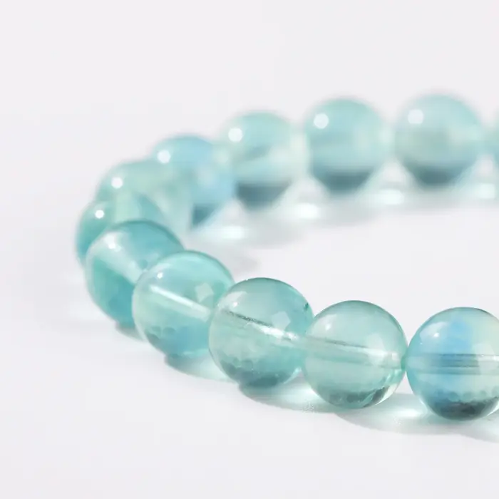 JD Natural Stone Blue Green Fluorite Healing Bracelets For Women Genuine Reiki Crystal Stretch Bangles Girlfriend Party Jewelry 5